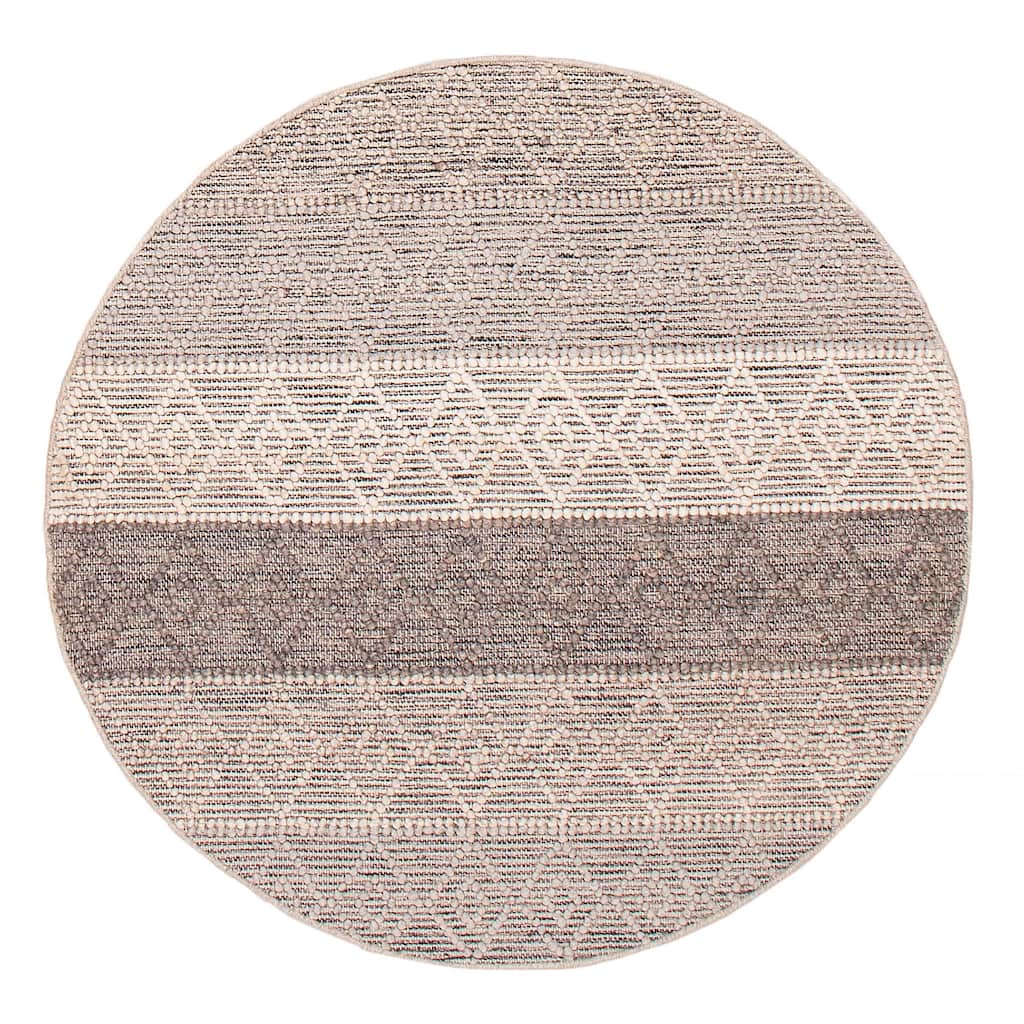 ECARPETGALLERY Braid weave Sienna Grey Wool Rug - 4'10 x 4'10