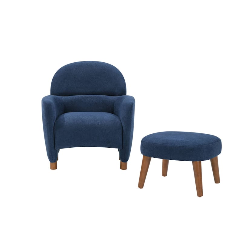 Sofa Chair Leisure Chair with Removable Ottoman, Side Chair Club Chair Upholstered Chair Blue Office Chair