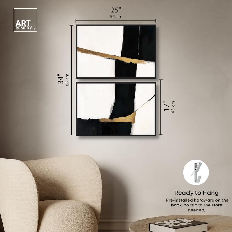 Weight of Black II Canvas Set of 2 by Art Remedy