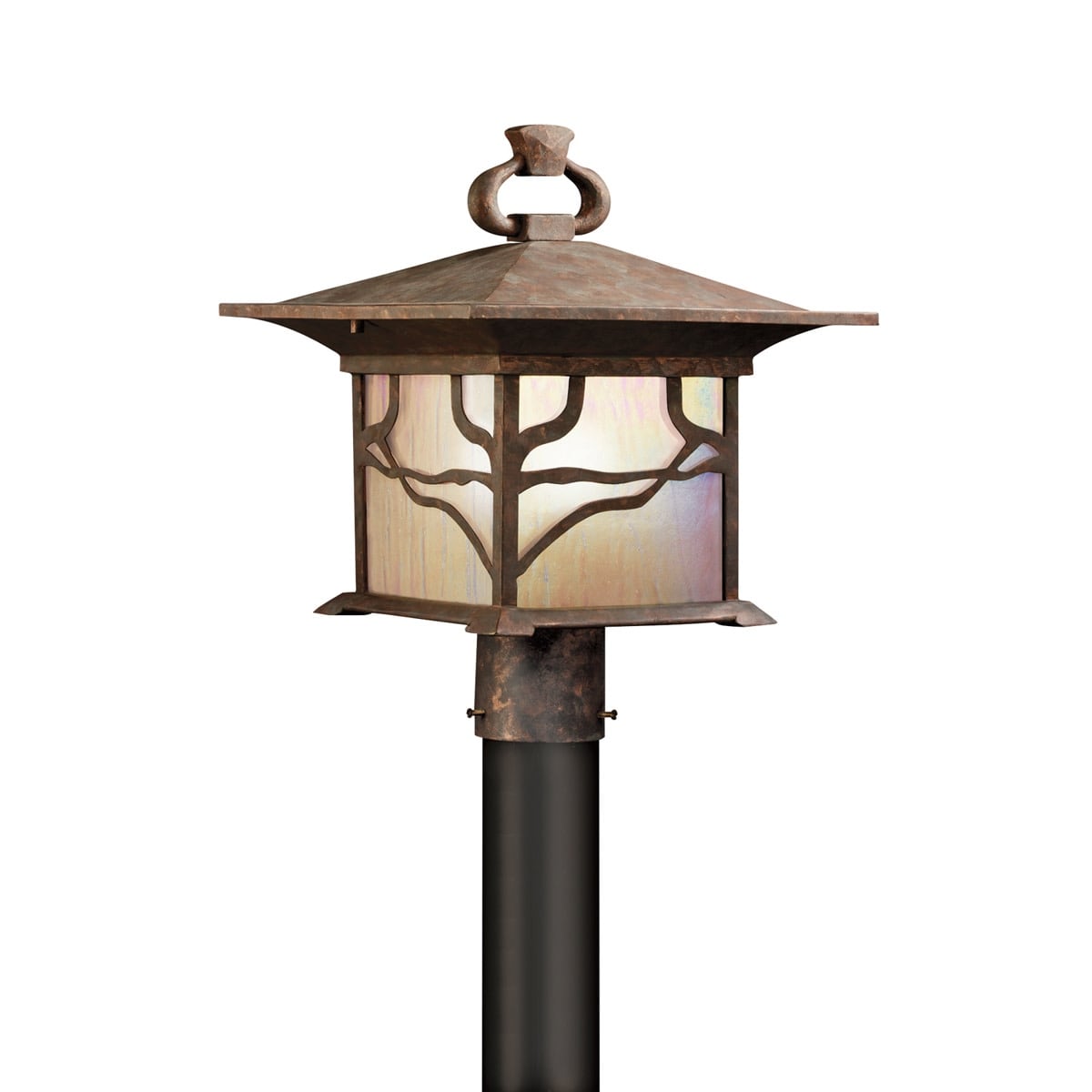 Kichler 1 Light Post Light from the Morris Collection - Distressed Copper