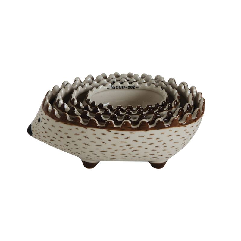 Hand Painted Stoneware Hedgehog Measuring Cups (Set of 4 Sizes)