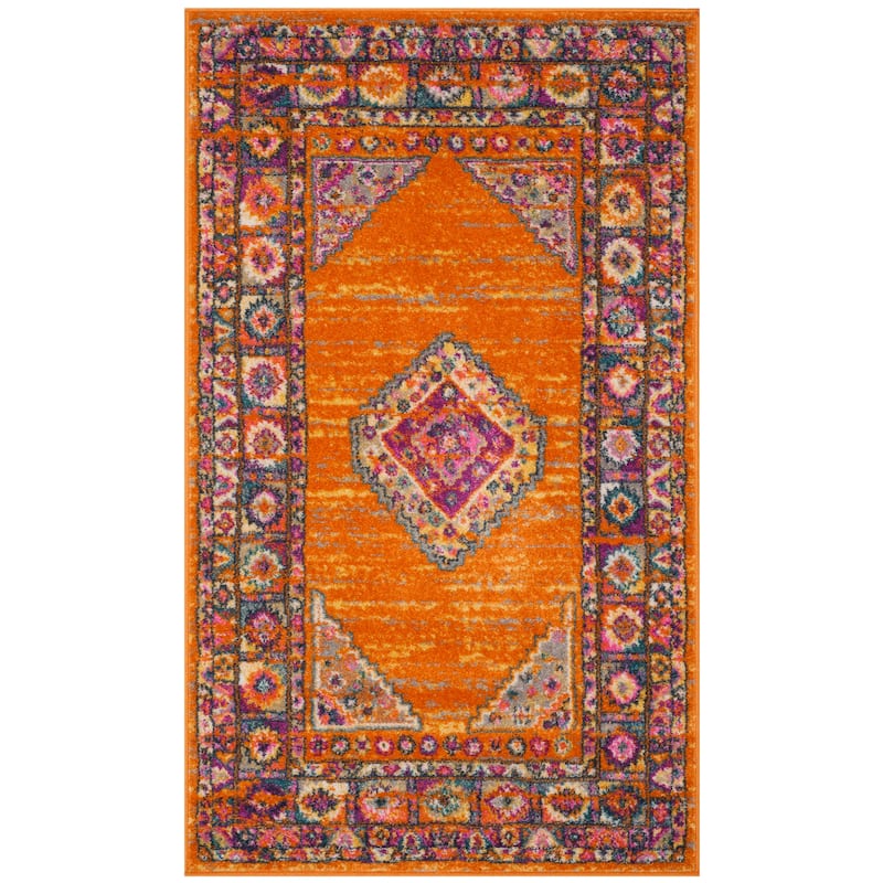 SAFAVIEH Madison Beverlee Vintage Boho Oriental Rug - 2'3" x 4' - Orange/Fuchsia