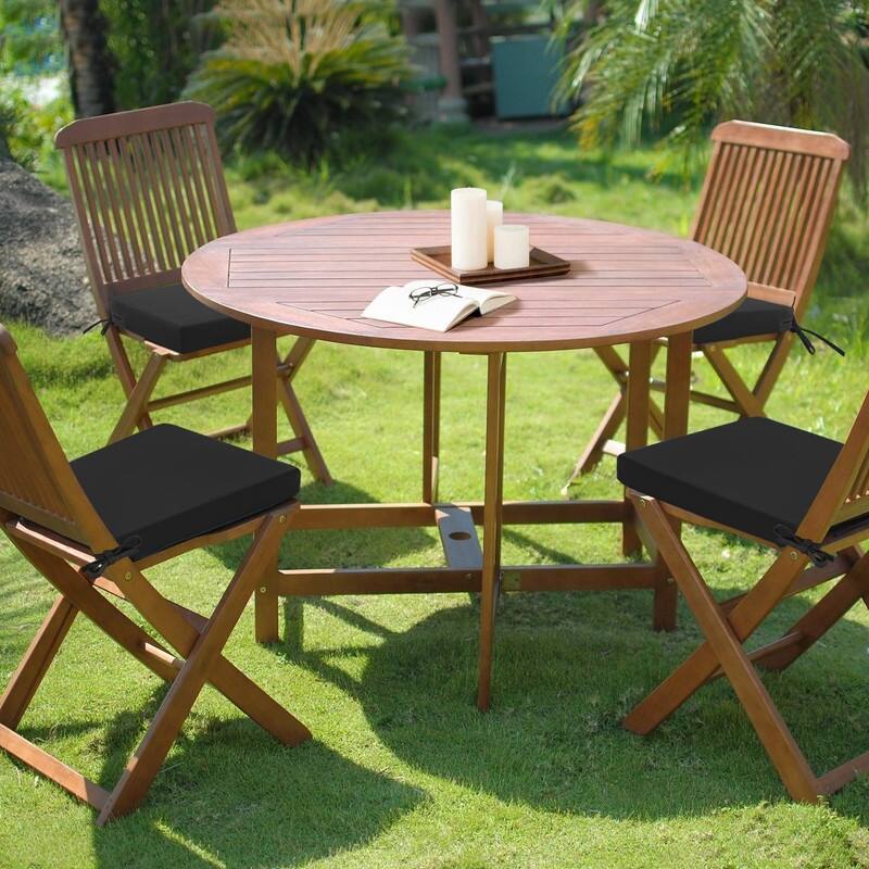4-Pack Outdoor Chair Cushions – Waterproof, Black, 18.5"x16"
