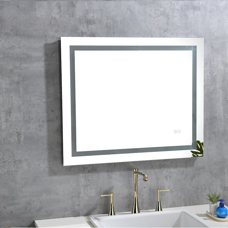 LED Backlit Frameless Bathroom Vanity Mirror with Anti-fog