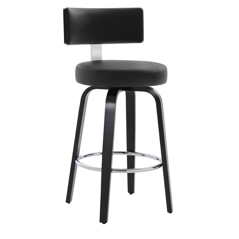 Upholstered Swivel Counter/ Bar Stools with T-Shaped Backrest