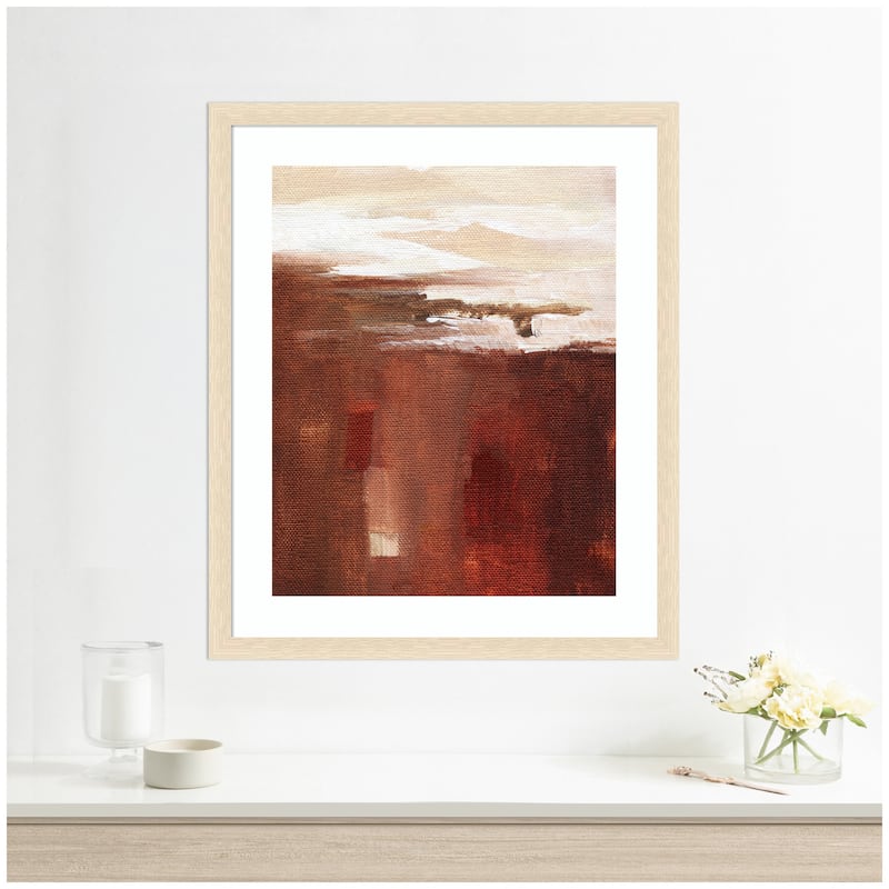 Kate and Laurel Framed Art Earthen Abstract by Nikita Jariwala