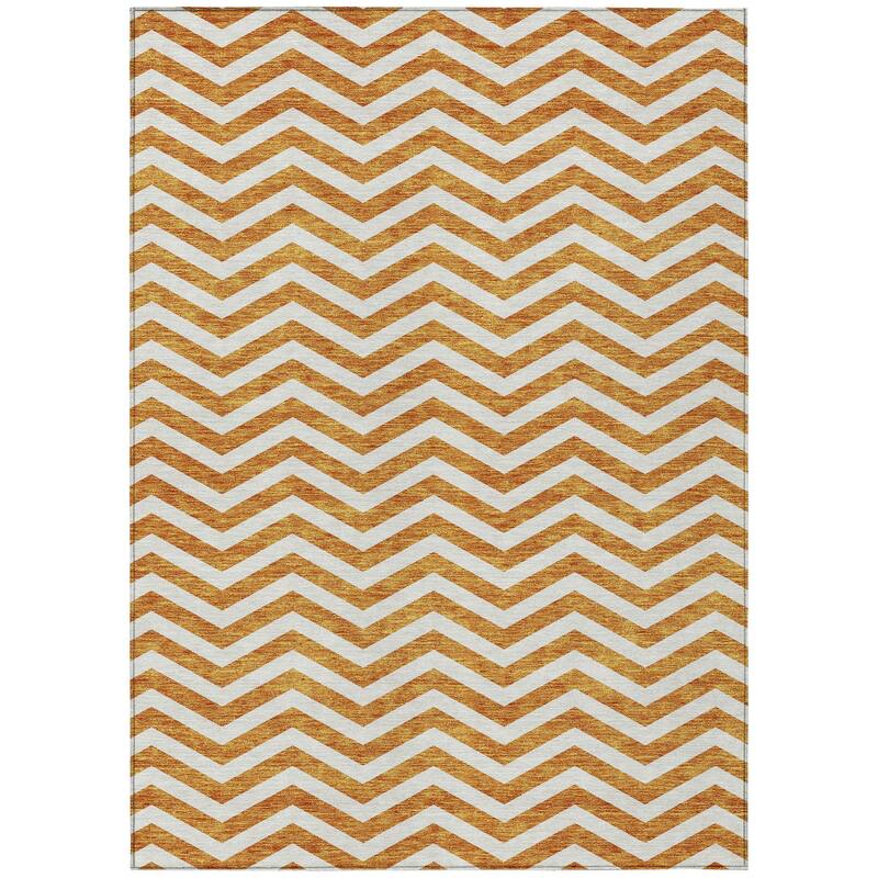 Machine Washable Indoor/ Outdoor Chantille Chevron Stripe Rug