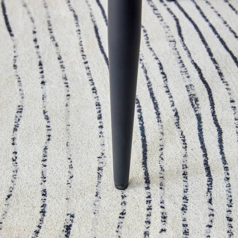 Modern Black PU Chair Set - 6 Pieces, Featuring Vertical Smooth-Line Backrest Design