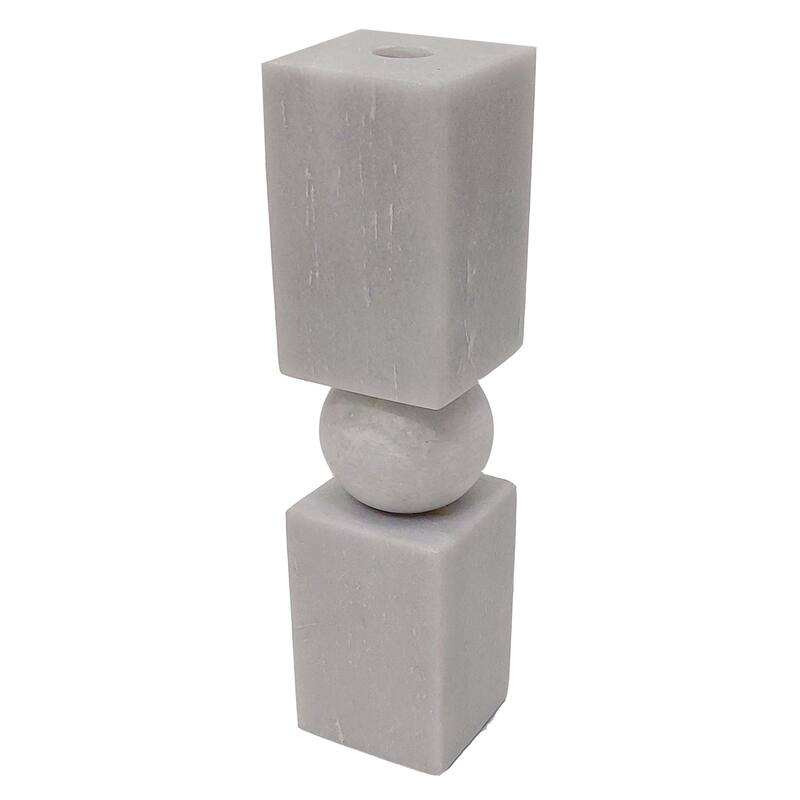 Marble Stone Taper Holder with Geometric Contemporary Design