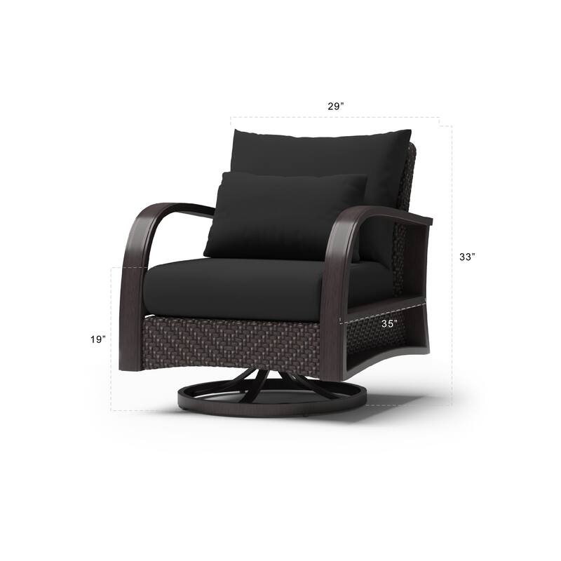 Barcelo 5 Piece Sunbrella Outdoor Patio Motion Club Chair & Ottoman Set