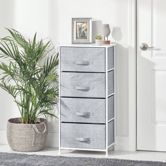 mDesign Vertical Dresser Storage Tower with 4 Drawers