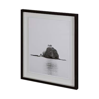 Pacific Ocean Foggy Island Framed Art Print
