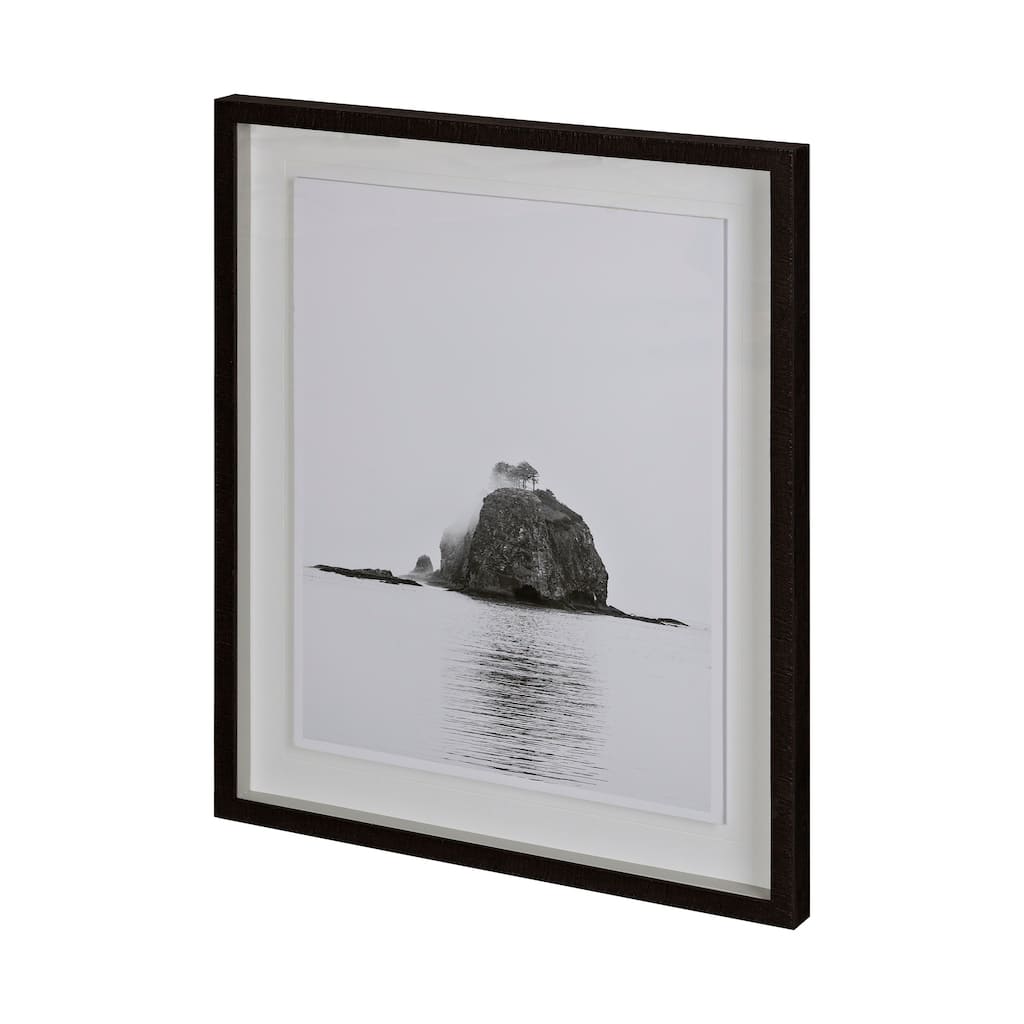 Pacific Ocean Foggy Island Framed Art Print