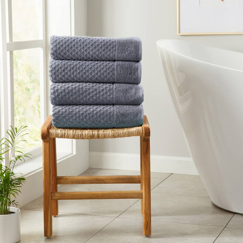 Linery & Co. Cotton Diamond Waffle Texture Bath Towels