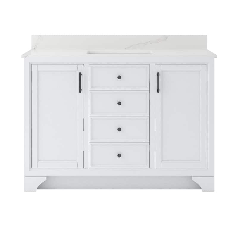 CRAFT + MAIN LCVT4922D-QCB Lanagan 49" Free Standing Single Basin - White