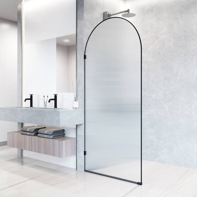 VIGO Arden 34" W x 78" H Frameless Fixed Shower Screen
