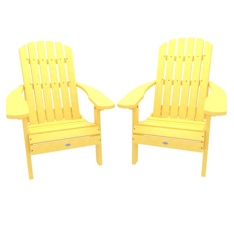 BAHIA VERDE OUTDOORS Cape Folding and Reclining Adirondack Chair Set - Sunbeam Yellow