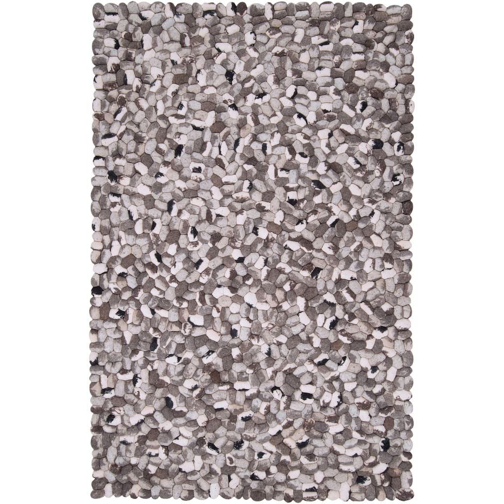 Hand-woven Canistota New Zealand Felted Wool Stone Look Textured Area Rug - 5' x 8'