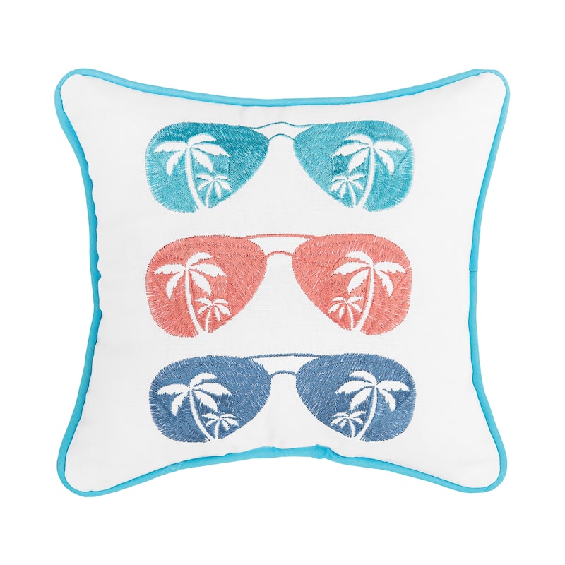 Beachin Embroidered Throw Pillow