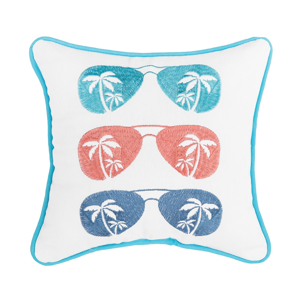 Beachin Embroidered Throw Pillow