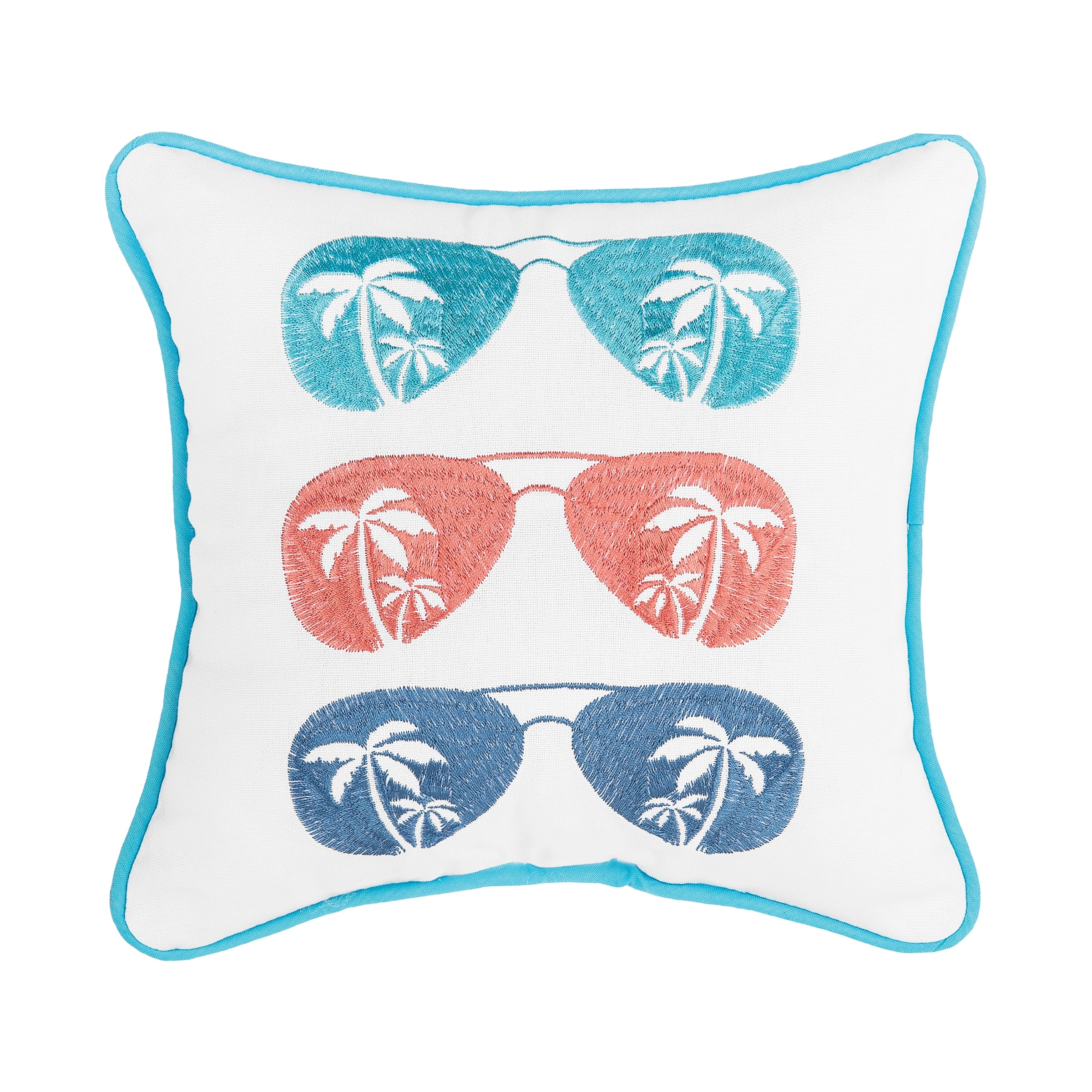 Beachin Embroidered Throw Pillow