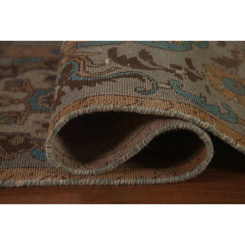 Over-Dyed Purple Tabriz Persian Vintage Rug Handmade Wool Carpet - 9'8"x 13'2"