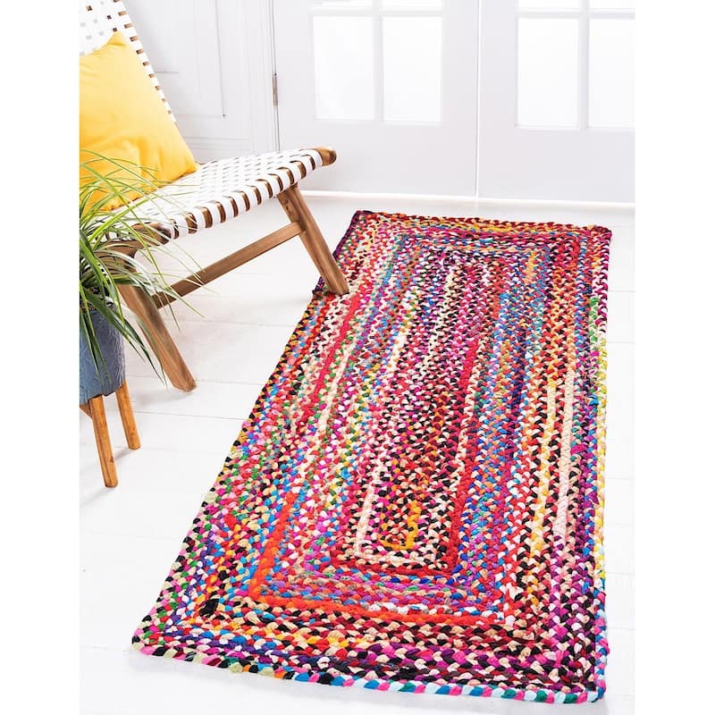 Braided Slin Collection Area Rug - 2'6"x6' - Multi