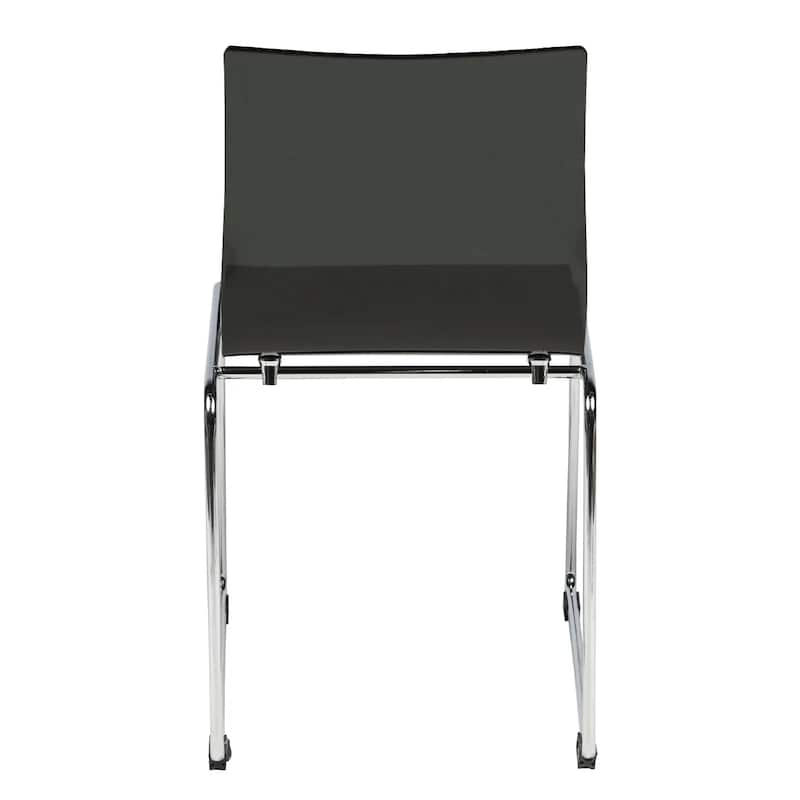 Lima Modern Transparent Acrylic in Chrome Steel Frame Dining Chair