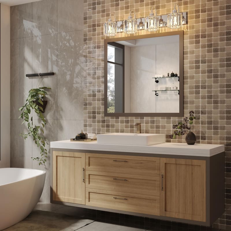 ExBrite Modern Silver Dimmable Bathroom Vanity Light