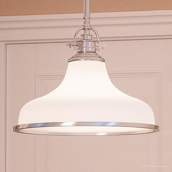 Luxury Industrial Chandelier, 11.5"H x 13.5"W, with Americana Style, Nostalgic Design, Brushed Nickel Finish (60 to 100 Watts - Steel - Nickel - 1 to - Chandeliers For Bedrooms by Overstock.com