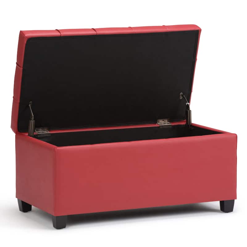 WYNDENHALL Marlowe 34 inch Wide Transitional Rectangle Storage Ottoman