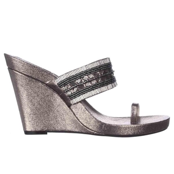 toe loop wedge sandals