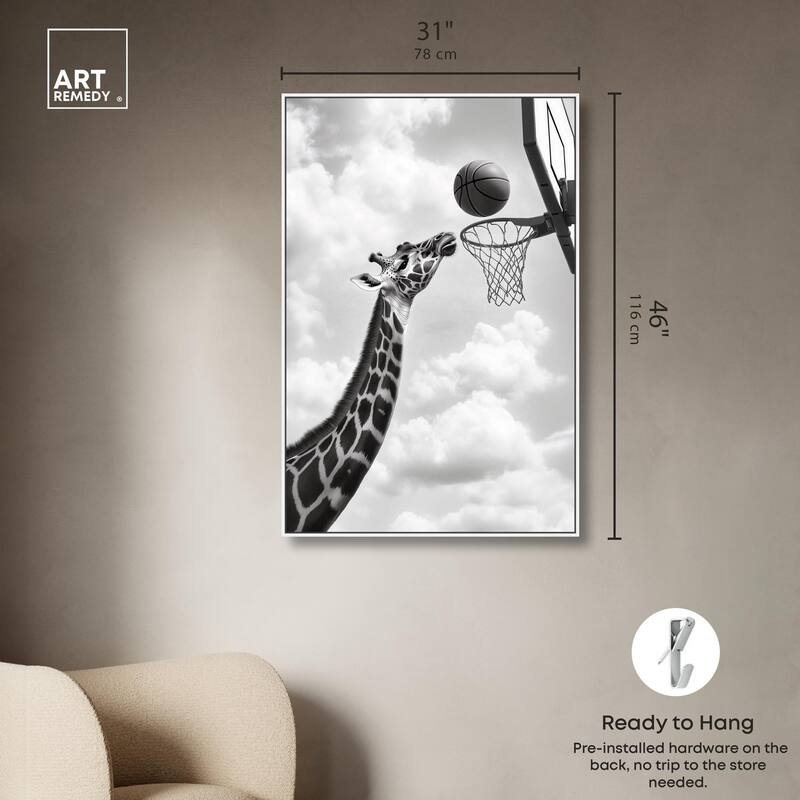 Giraffe Hoops Canvas by Art Remedy