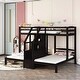 preview thumbnail 10 of 14, Triple Twin Bunk Bed with Storage Board, Built-in Staircase & Drawers - Sturdy Pinewood Frame