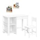 preview thumbnail 2 of 9, RiverRidge Kids Desk and Chair Set with 2 Art Storage Cubbies, 2 Side Bookshelves, and 2 10" Floating Bookshelves- White