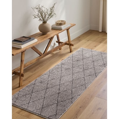 Livabliss Lykke Machine Washable Diamond Stripe Area Rug