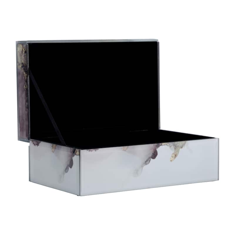 Modern Statement Decorative Box with Abstract Finish and Lid