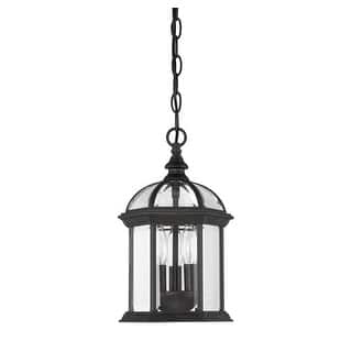 Kensington 3-Light Outdoor Hanging Lantern in Textured Black