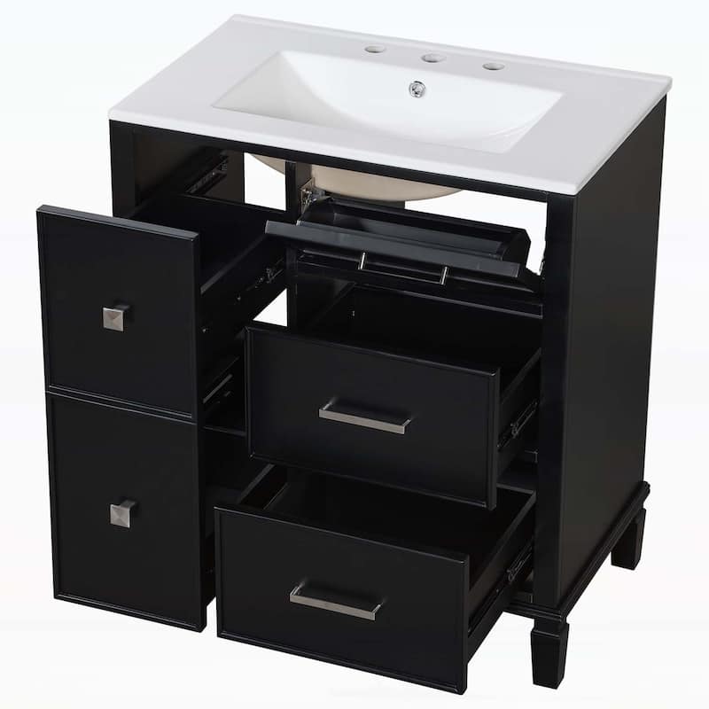 30 Inch Bathroom Vanity with Ceramic Sink