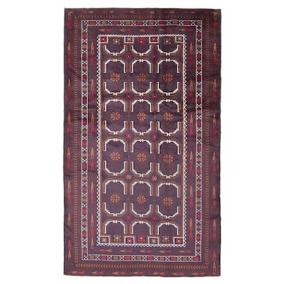 ECARPETGALLERY Hand-knotted Teimani Navy Wool Rug - 3'11 x 6'8