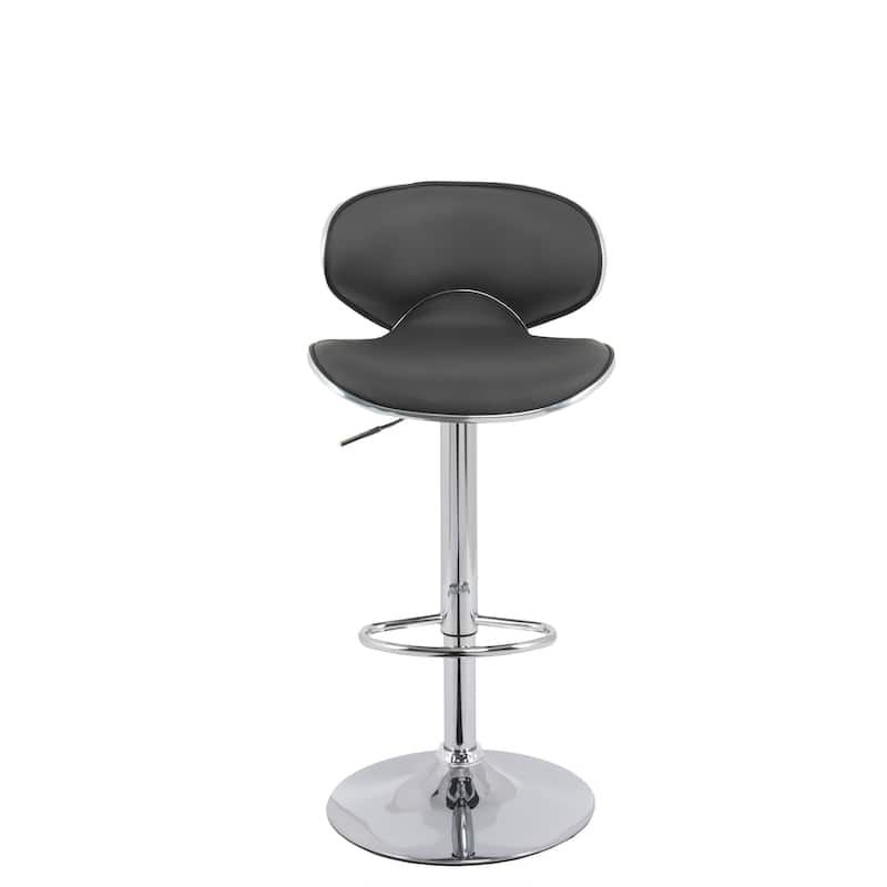Marcus Curved Adjustable Barstool with Swivel Seat(Set of 2)