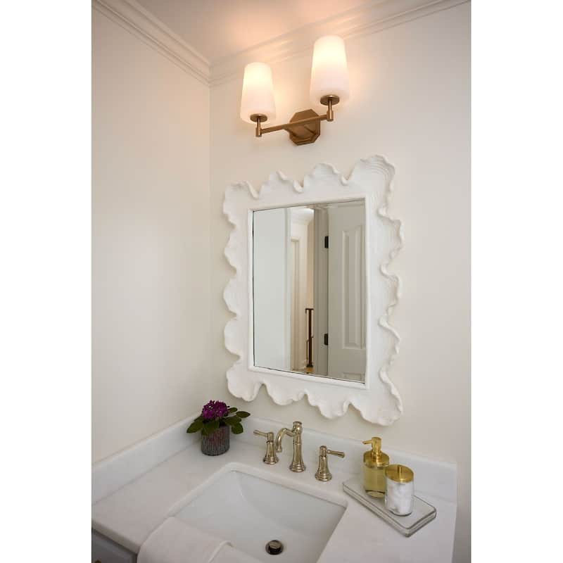 Hunter Nolita Vanity Wall Light - Bathroom - Contemporary, Transitional - White Glass Shades - Damp Rated!