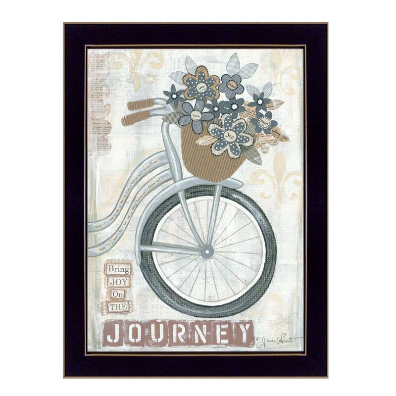 TrendyDecor4U Contemporary "Journey" Framed Print Wall Art by Annie LaPoint - Black