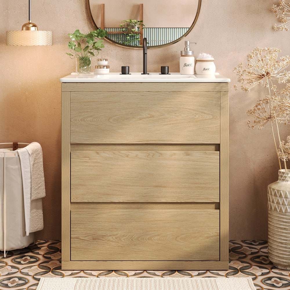 Christopher Knight Home - Vasari 30" Bathroom Vanity with Ceramic Sink