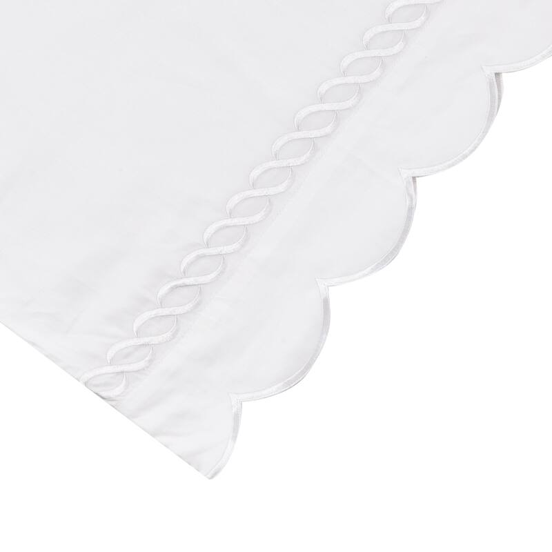Home Sweet Home Collection 600TC Cotton Scallop Rope Embroidery Sheet Set & Pillowcases
