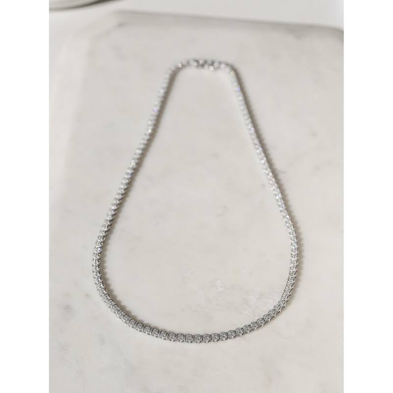 Kobelli 1.7 Carats Lab Grown Diamond 14k Solid White Gold Tennis Minerva Strand Necklace