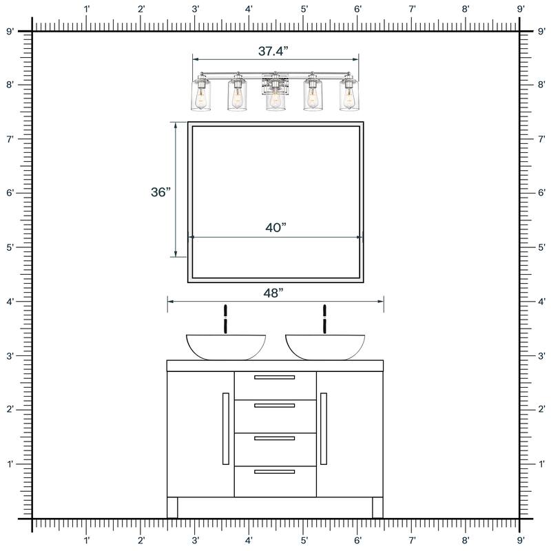 Bathroom Vanity Light,Wall Sconce Lamp Over Mirror with Clear Glass Shade