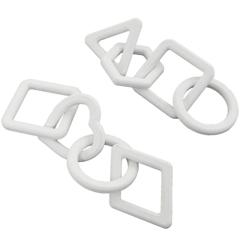 CosmoLiving by Cosmopolitan Geometric Wood Chain Sculpture (Set of 2, Set of 3) - Black, White, Brown