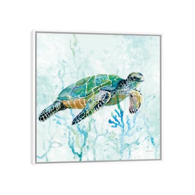 iCanvas "Sea Turtle Swim I" by Carol Robinson Framed Canvas Print