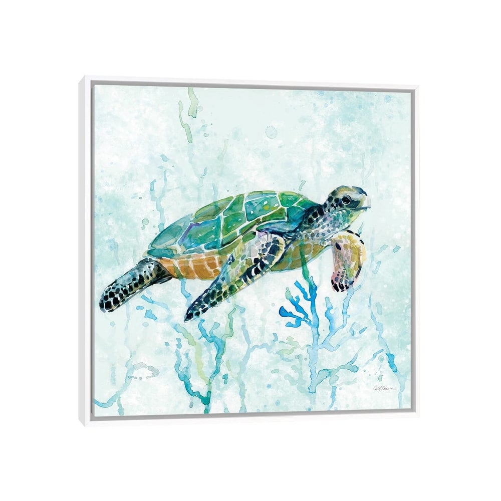 iCanvas "Sea Turtle Swim I" by Carol Robinson Framed Canvas Print